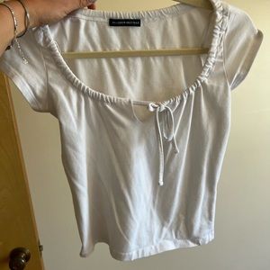 Brandy Melville White Capsleeve Top